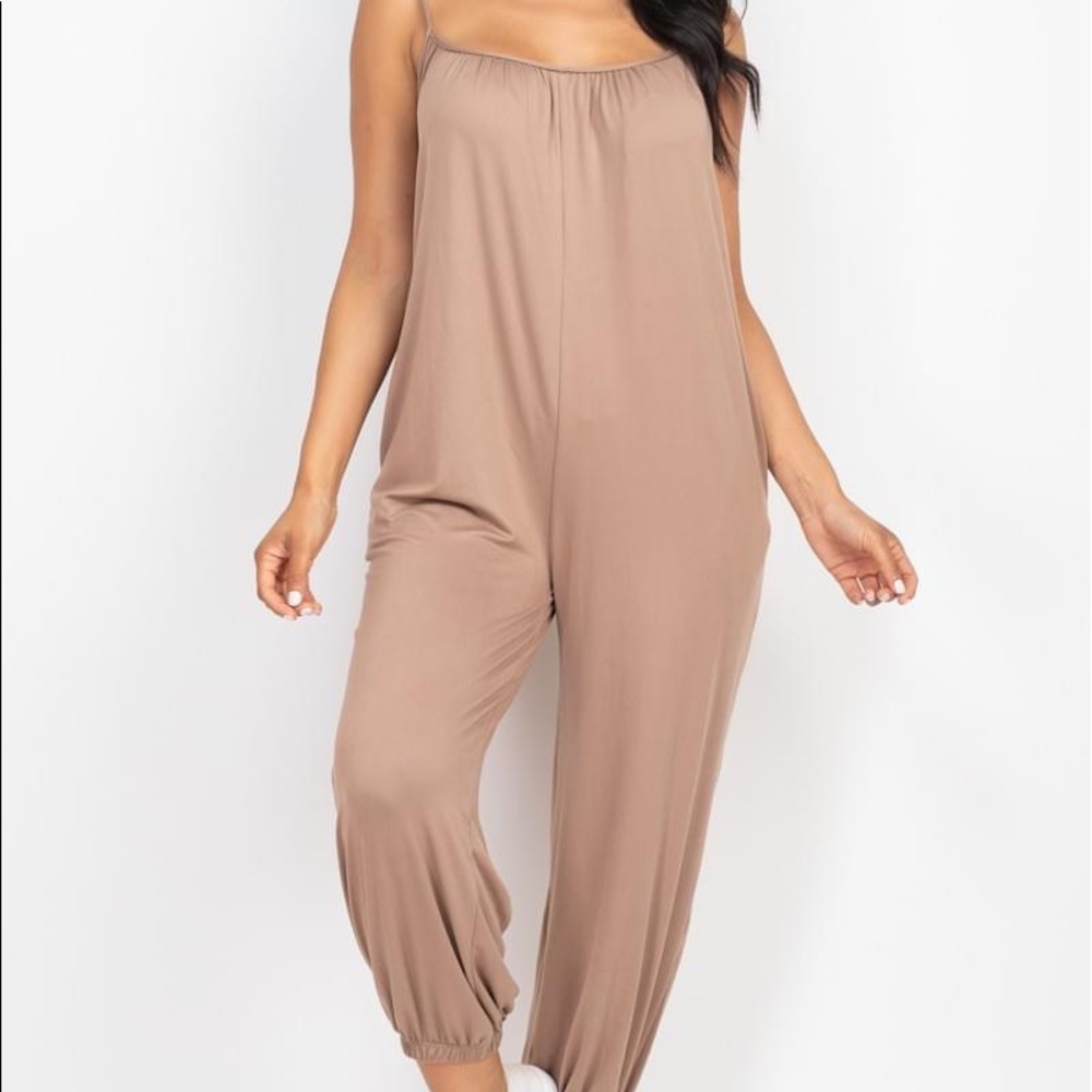 Taupe Grey Jogger Jumpsuit